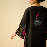 Lily Modal Hand Embroidered Coord Set - Black