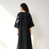 Meadow Patchwork Cotton Kurta - Black