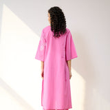 Meadow Patchwork Cotton Kurta - Pink