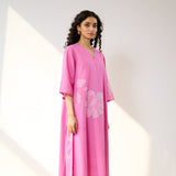 Meadow Patchwork Cotton Kurta - Pink