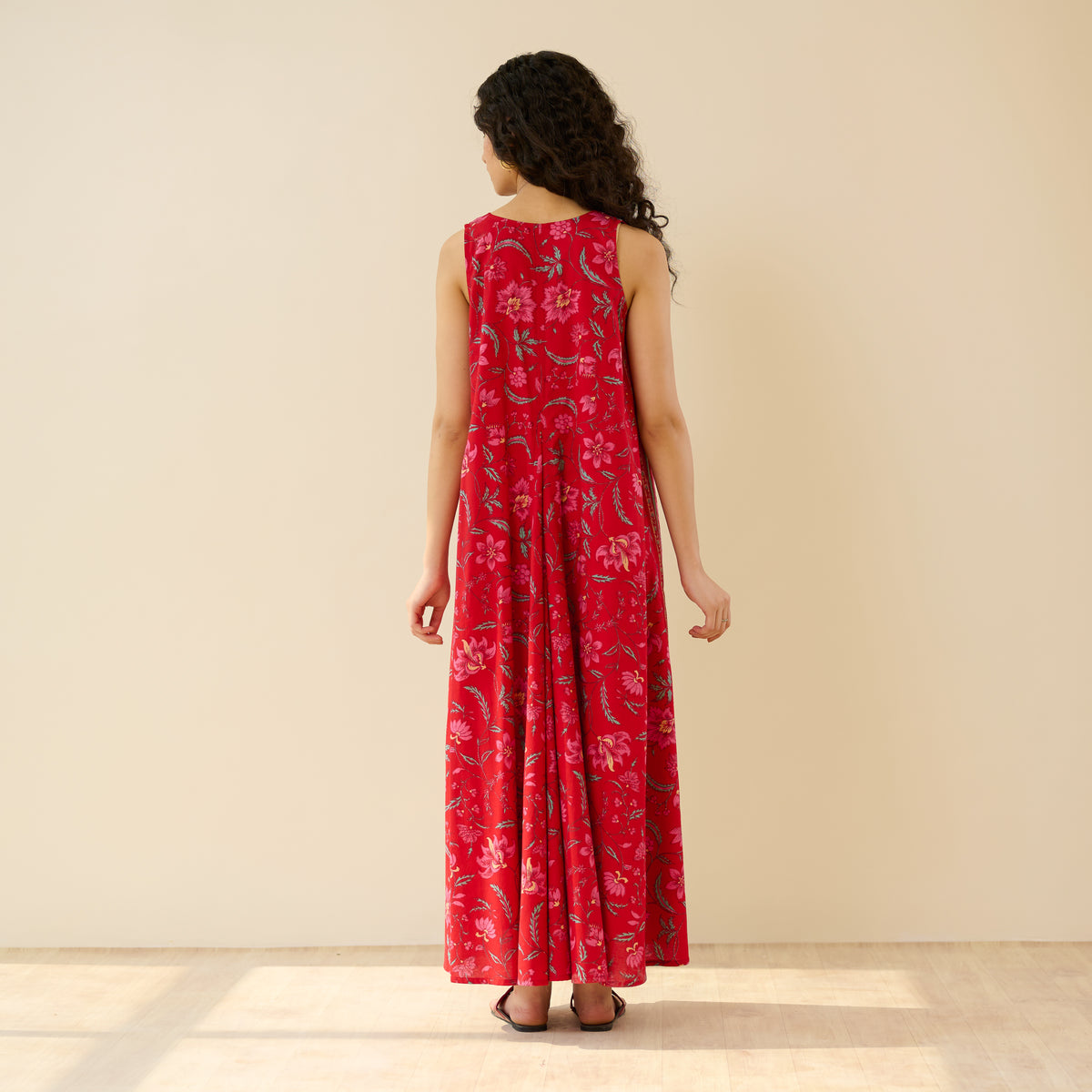 Sara Sanganeri Cotton Maxi Dress - Red
