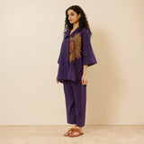 Sunflower Slub Cotton Co-ord Set - Violet