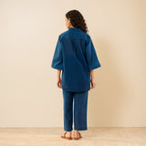 Sunflower Slub Cotton Co-ord Set - Indigo