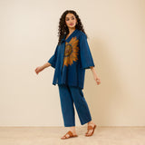 Sunflower Slub Cotton Co-ord Set - Indigo