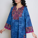 Banjara Woollen Hand Embroidered Kurta Set - Cobalt
