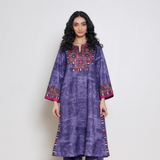 Banjara Woollen Hand Embroidered Kurta - Violet