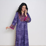 Banjara Woollen Hand Embroidered Kurta - Violet