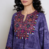 Banjara Woollen Hand Embroidered Kurta - Violet