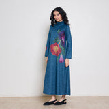 Orchid Woollen Statement Dress - Transformative Teal