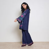 Rosy Woollen Coord Set - Violet