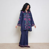 Rosy Woollen Coord Set - Violet