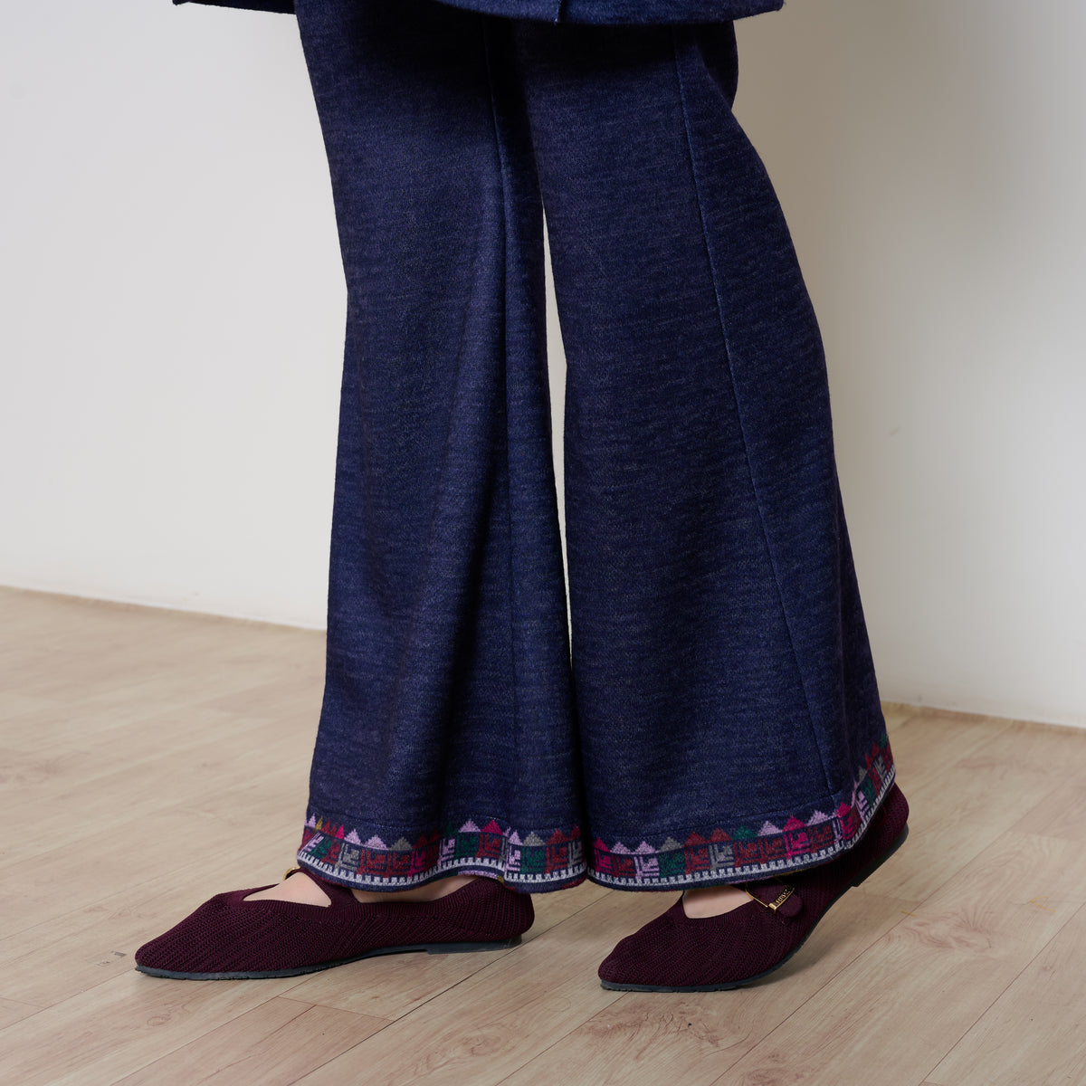 Rosy Woollen Coord Set - Violet