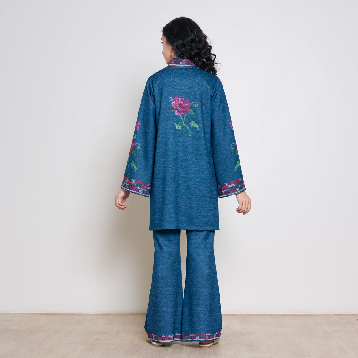 Rosy Woollen Coord Set - Transformative Teal