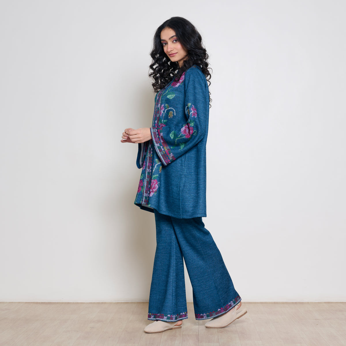 Rosy Woollen Coord Set - Transformative Teal