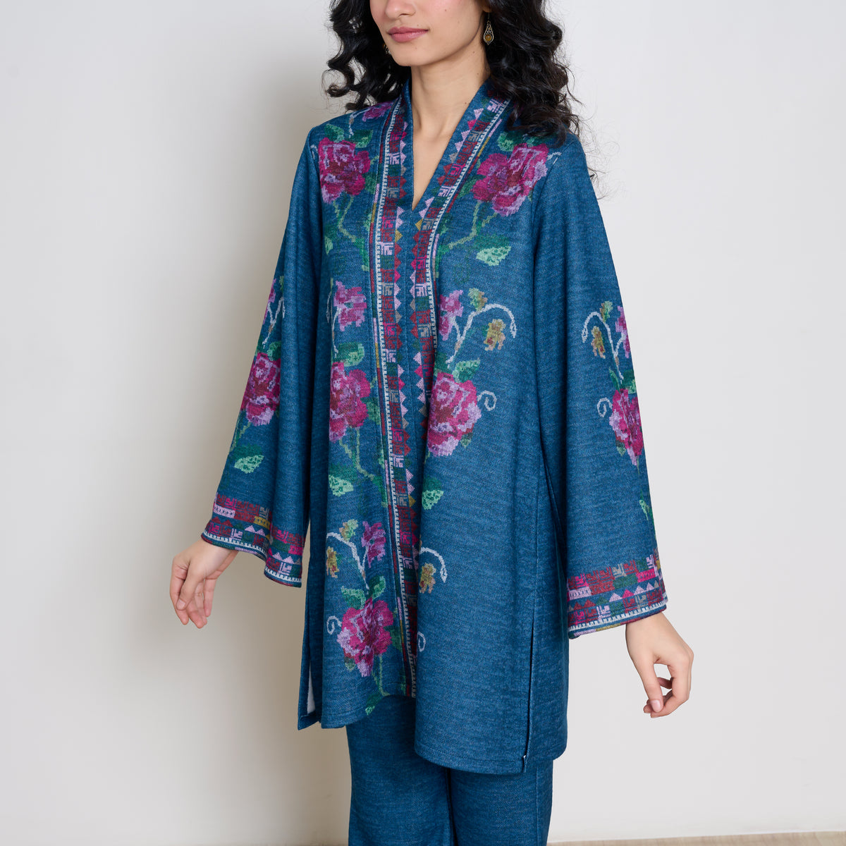 Rosy Woollen Coord Set - Transformative Teal