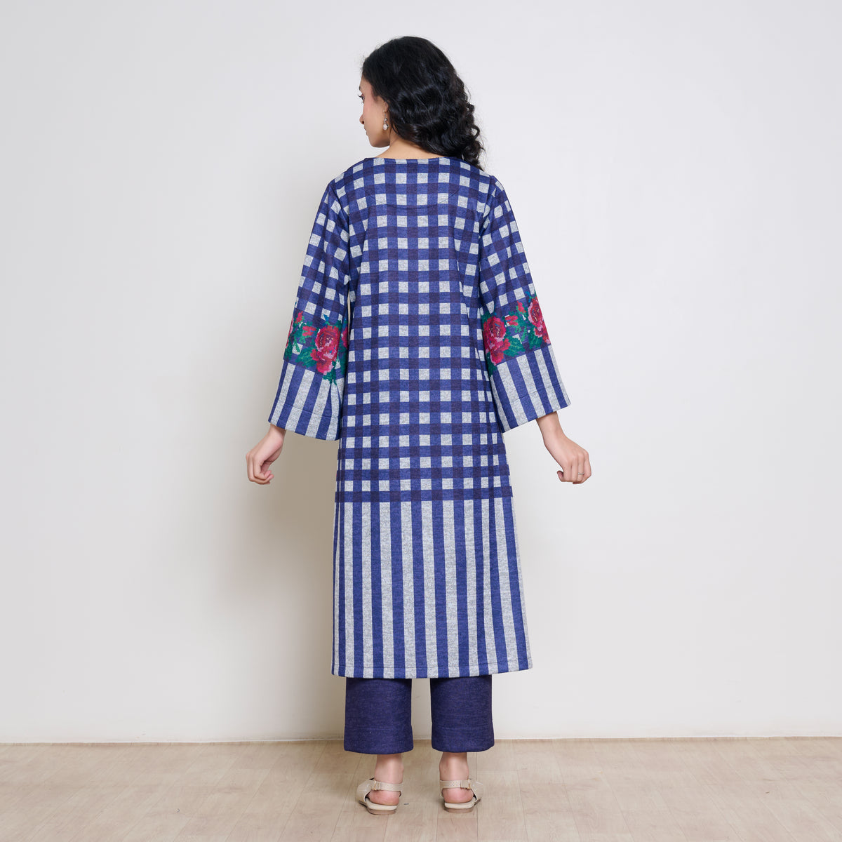 Evermore Woollen Hand Embroidered Kurta Set - Violet