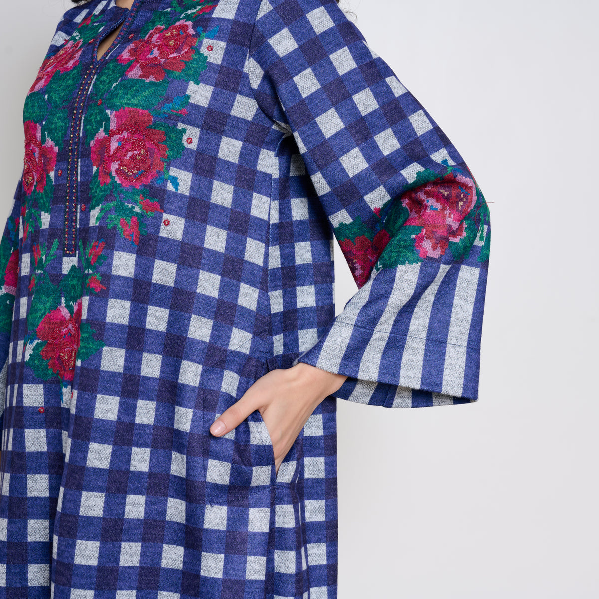 Evermore Woollen Hand Embroidered Kurta Set - Violet