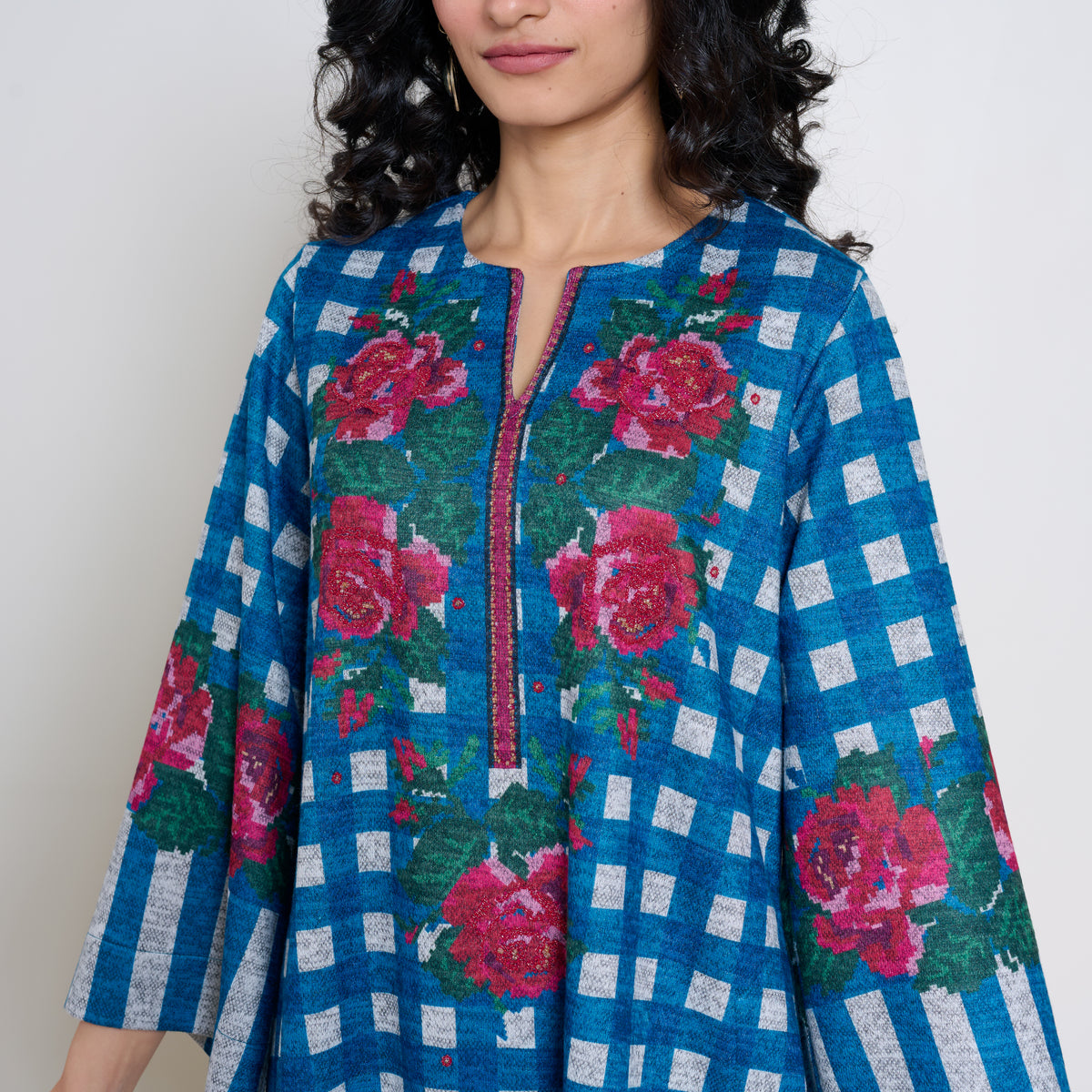 Evermore Woollen Hand Embroidered Kurta - Transformative Teal