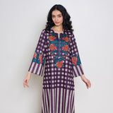 Evermore Woollen Hand Embroidered Kurta - Cherry Lacquer