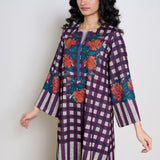 Evermore Woollen Hand Embroidered Kurta Set - Cherry Lacquer