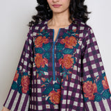 Evermore Woollen Hand Embroidered Kurta - Cherry Lacquer