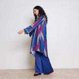 Autumn Woollen Coord Set - Porcelain Blue & Multicolour