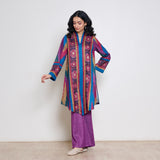 Autumn Woollen Coord Set - Electric Blue & Multicolour