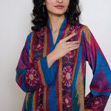 Autumn Woollen Coord Set - Electric Blue & Multicolour