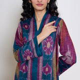 Autumn Woollen Coord Set - Transformative Teal & Multicolour