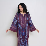 Murmur Woollen Hand Embroidered Long Kurta - Cherry Lacquer