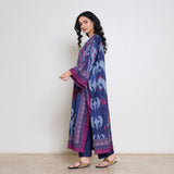 Murmur Woollen Hand Embroidered Long Kurta - Violet