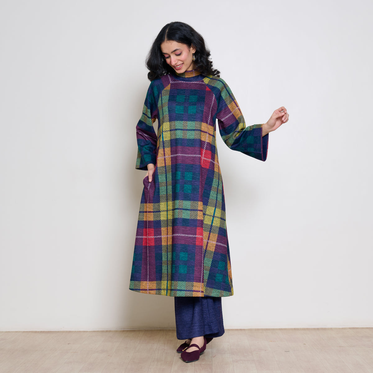 Notebook Woollen Kurta Set - Multicolour