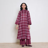 Childhood Sweetheart Woollen Kurta Set - Maroon