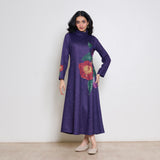 Orchid Woollen Statement Dress - Violet