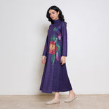 Orchid Woollen Statement Dress - Violet