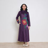 Orchid Woollen Statement Dress - Cherry Lacquer