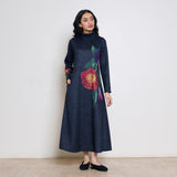 Orchid Woollen Statement Dress - Black