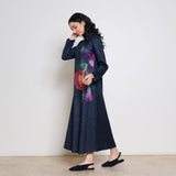 Orchid Woollen Statement Dress - Black