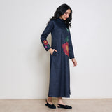 Orchid Woollen Statement Dress - Black