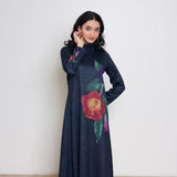 Orchid Woollen Statement Dress - Black