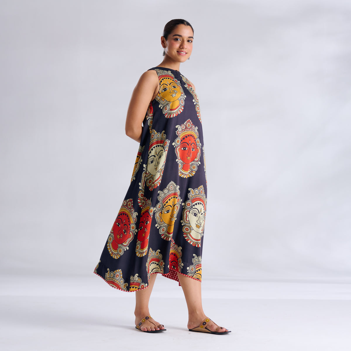 Roopika Modal Satin Dress - Charcoal