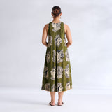 Roopika Modal Satin Dress - Henna Green