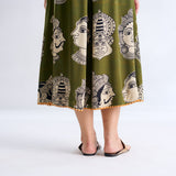 Roopika Modal Satin Dress - Henna Green