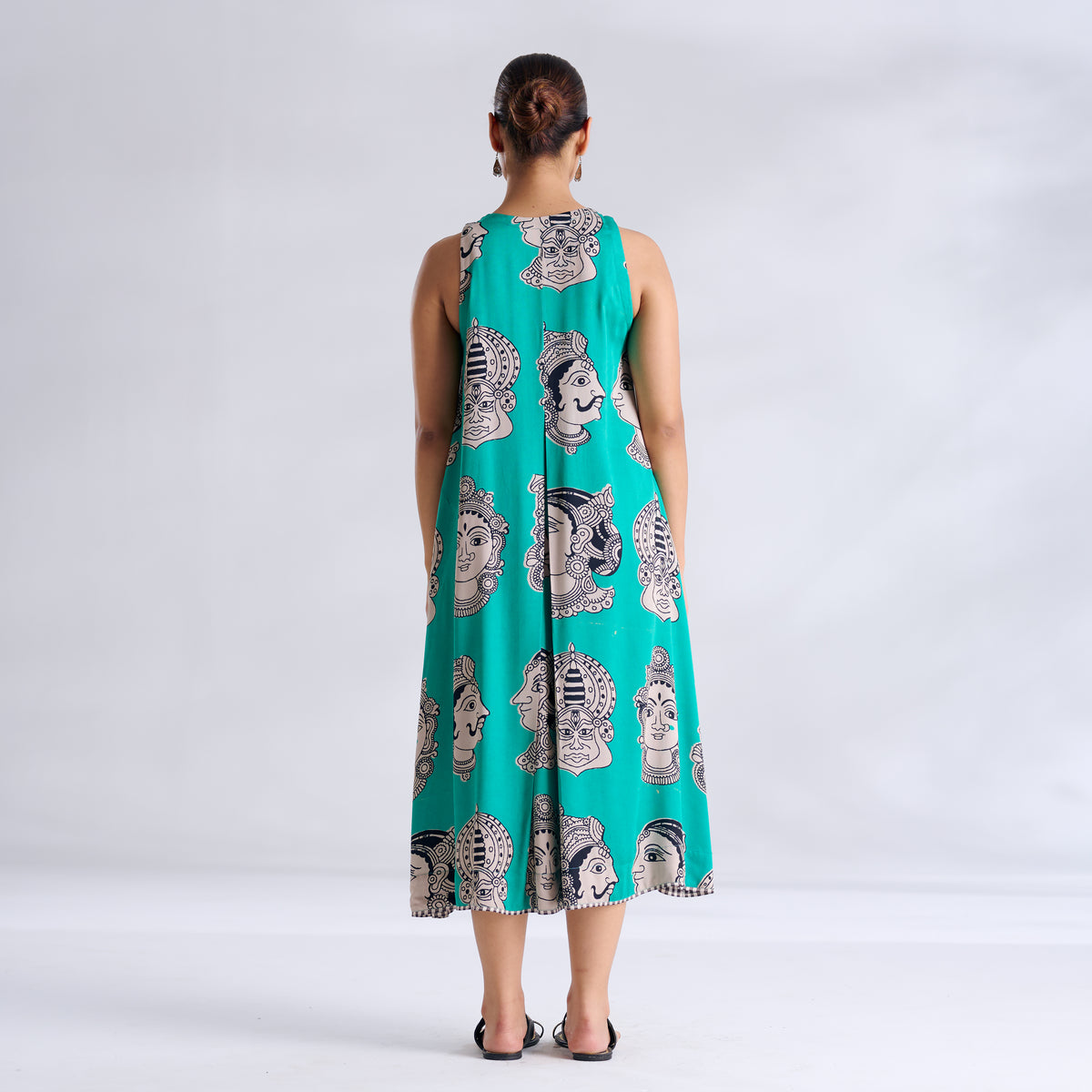 Roopika Modal Satin Dress - Turquoise
