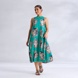 Roopika Modal Satin Dress - Turquoise
