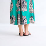 Roopika Modal Satin Dress - Turquoise