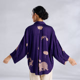 Ele Fun Oversized Modal Satin Shirt - Violet