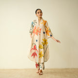 Into the Wilderness Slub Cotton Kurta Set - Cream White