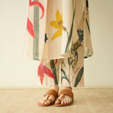 Into the Wilderness Slub Cotton Kurta Set - Cream White