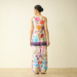 Flower Garden Slub Cotton Farsi Coord Set - Soft Pink